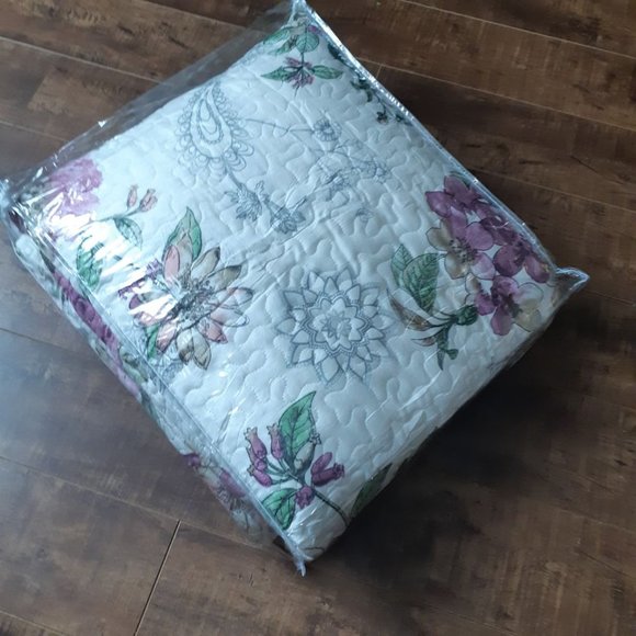 New Pink & Beige Floral 3-Piece 100% Polyester Quilt Set • Reversible • QUEEN - Picture 7 of 7